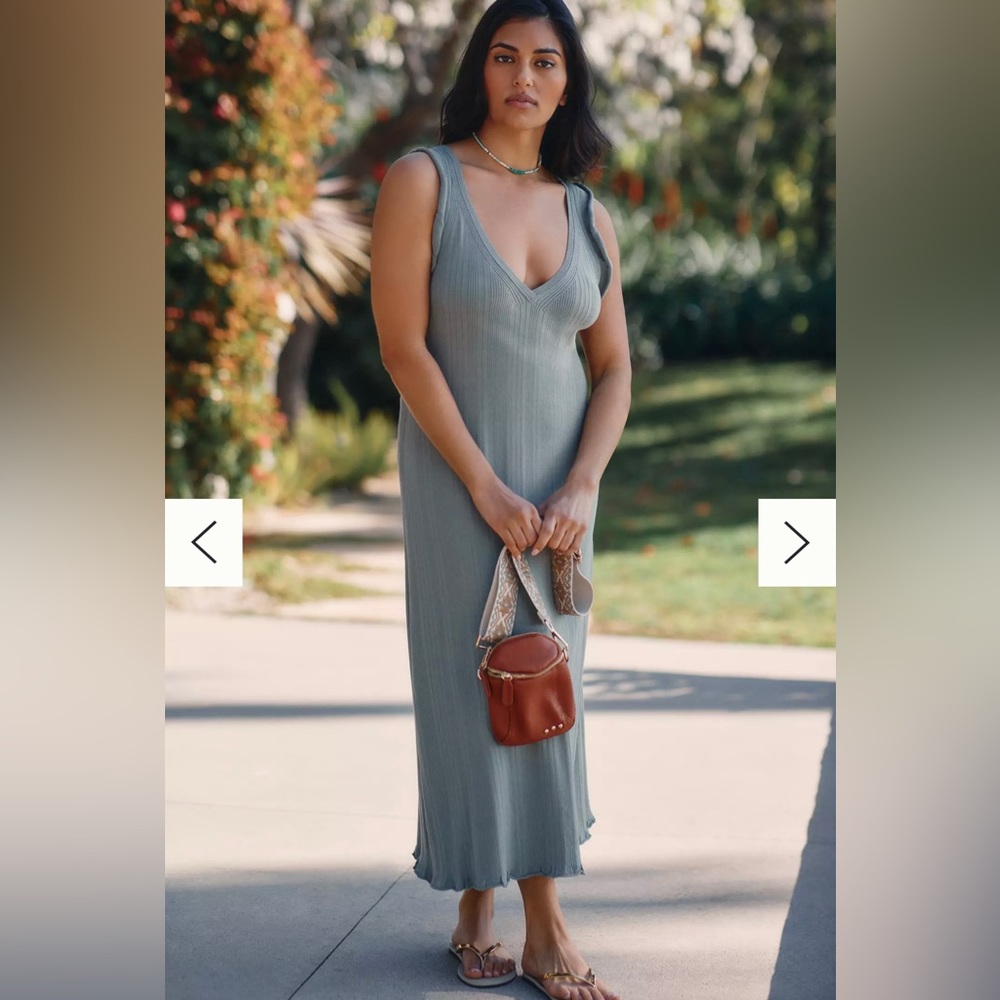 NWT Anthropologie/Daily Practice Ribbed Sweater Midi Dress, Size L - Picture 8 of 11